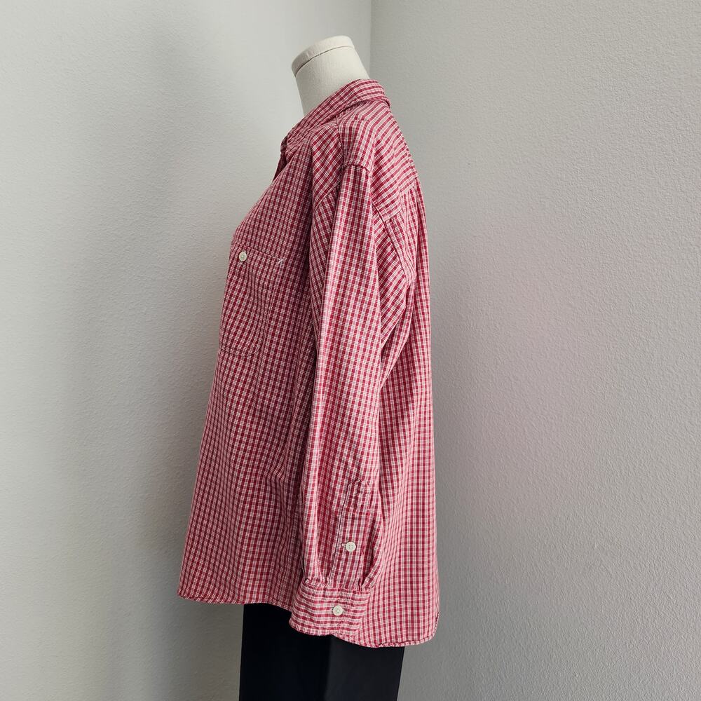 Vintage 90s Abercrombie Red Plaid Cotton Flannel Button Up Shirt Long Sleeve S - Picture 6 of 9